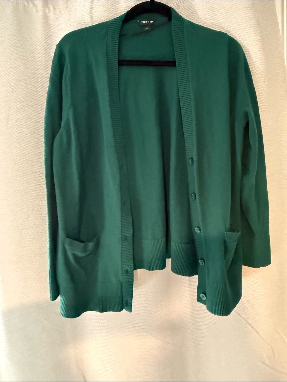 torrid Emerald Green Button-Front Cardigan with Pockets
